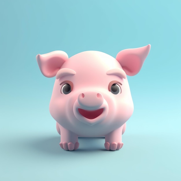 Tiny Cute Isometric Pig