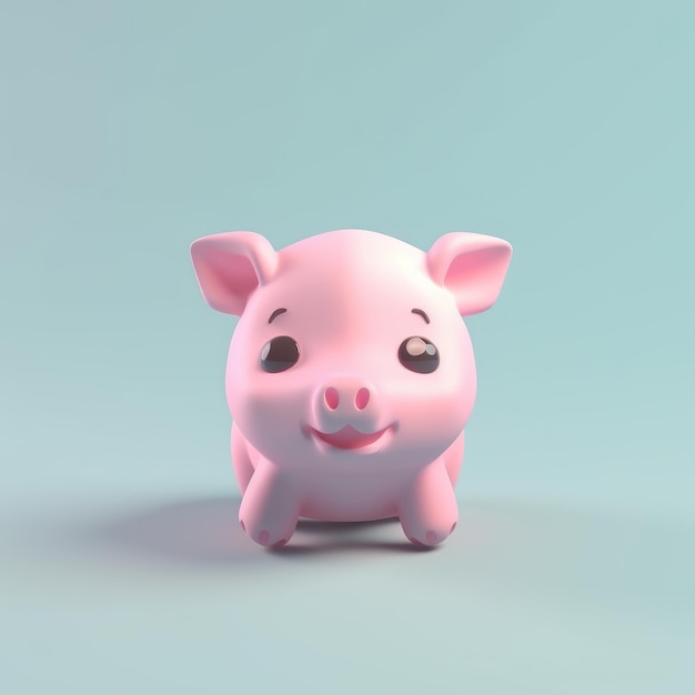 Tiny Cute Isometric Pig