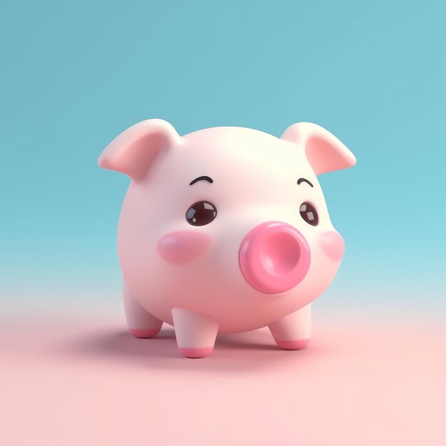 Tiny Cute Isometric Pig