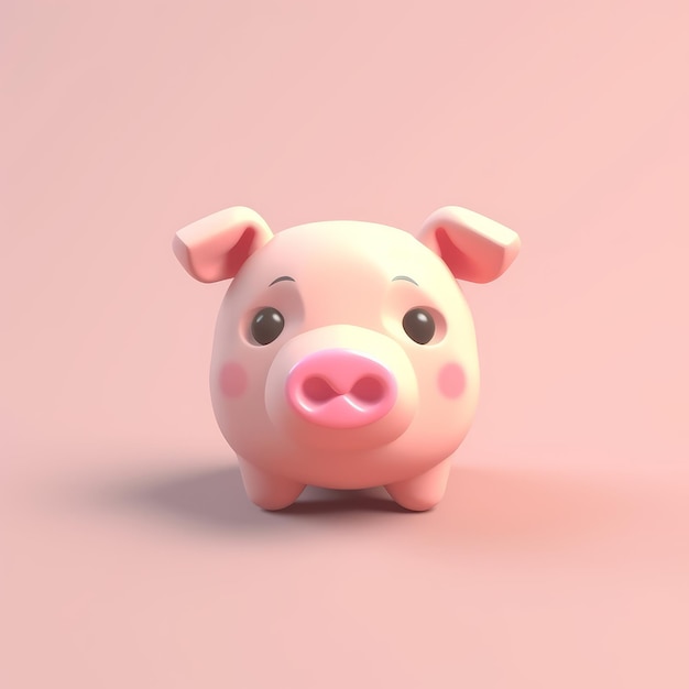 Tiny Cute Isometric Pig