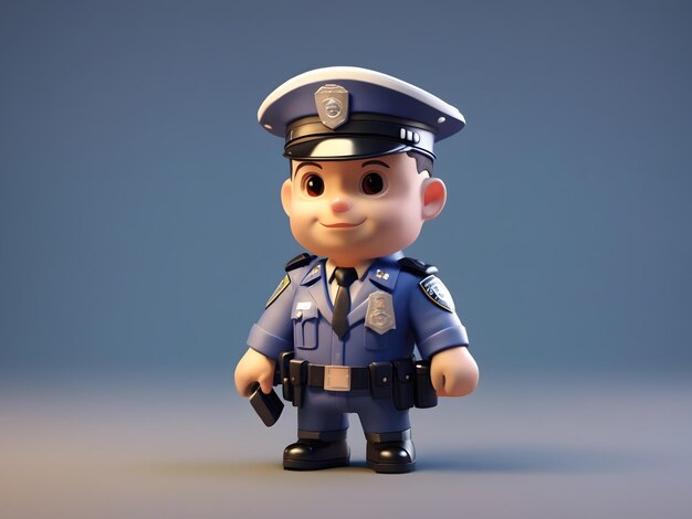 写真 小さなイソメトリック 柔らかい 滑らかな 照明 3d レンダリング 警察官