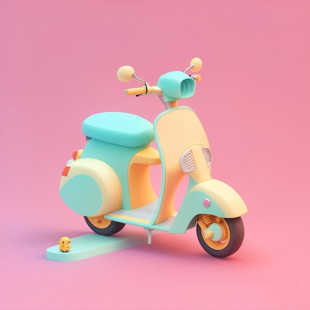 Tiny cute isometric Vespa