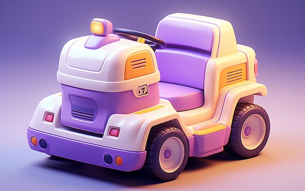 Tiny cute isometric Zamboni ice resurfacer Generative Ai