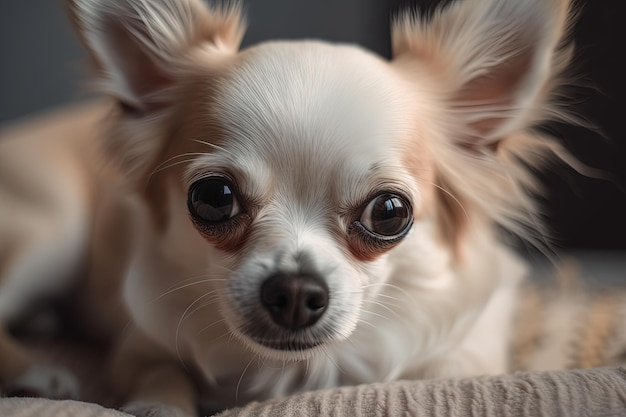 小さな犬のポートレート 大きな目のかわいいふわふわの子犬 生成された AI