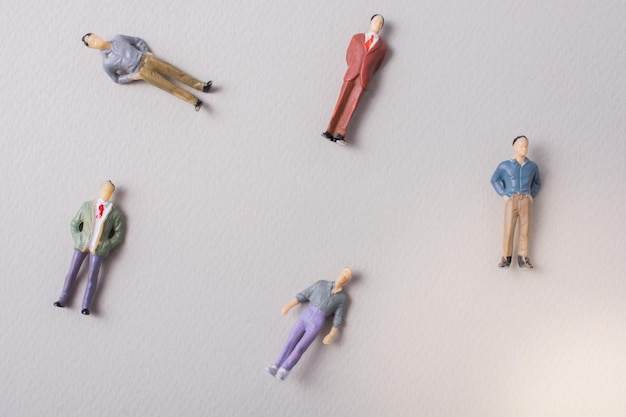 Tiny figurine of men model in view