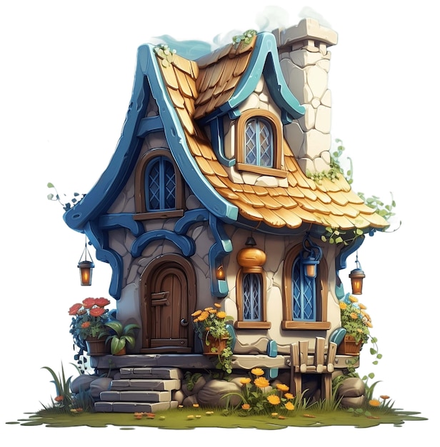 自然のファンタジースタイルの小さなノームの家