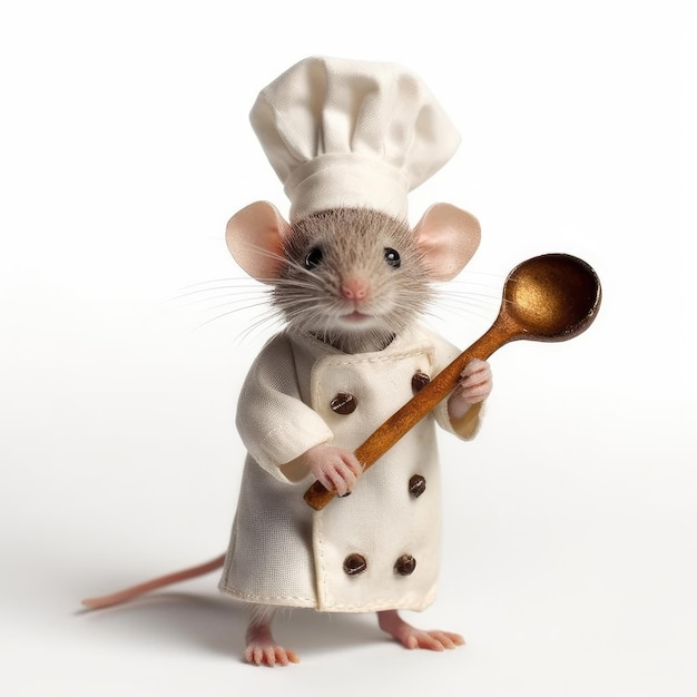 Photo tiny gourmet chef rat