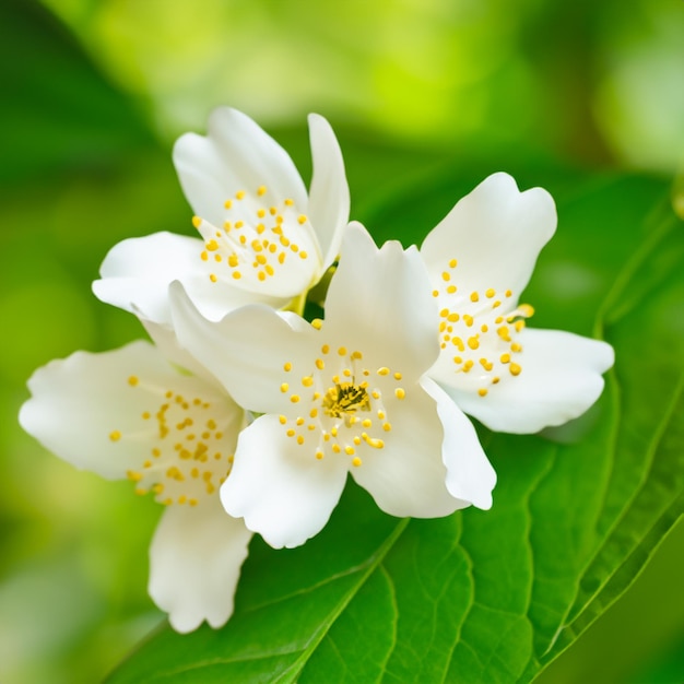 Photo tiny group of white jasmine