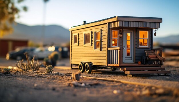 Photo tiny house on the back of an el camino photoshoot