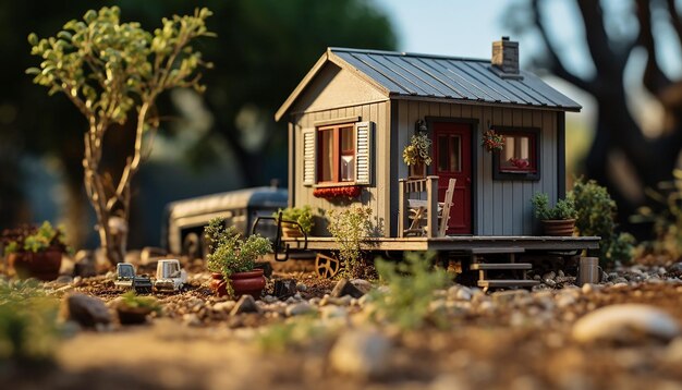 Photo tiny house on the back of an el camino photoshoot