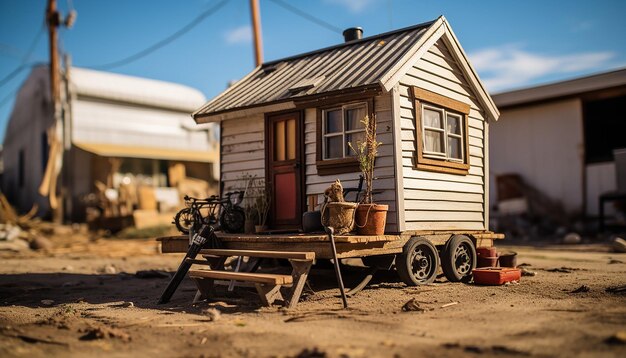 Tiny house on the back of an el camino photoshoot