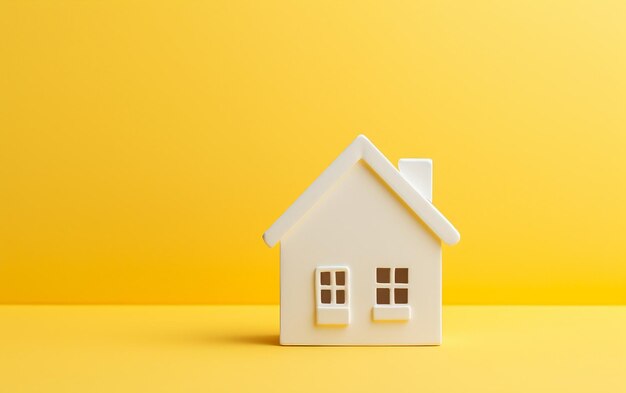 Tiny House on Yellow Background