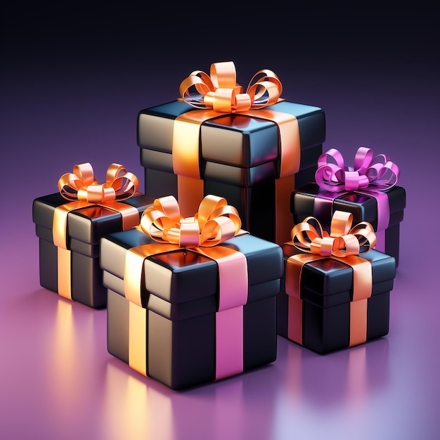 Tiny Isometric Cute a Stack of Gift Boxes