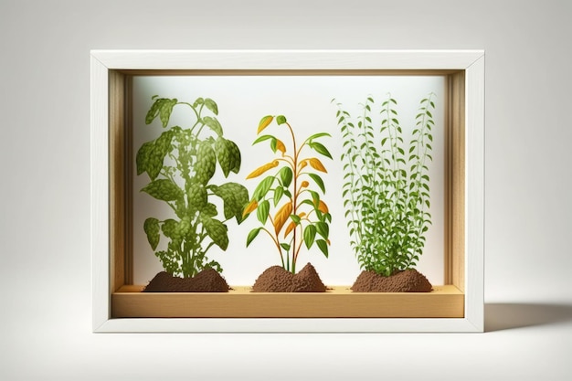 住宅所有者が窓枠で育てた小さなコショウの植物 温室で植物を育てる