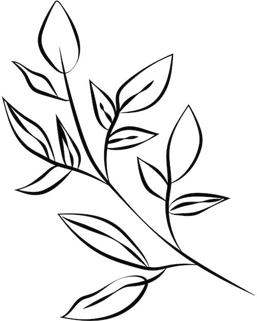 小さな植物を手で描いた