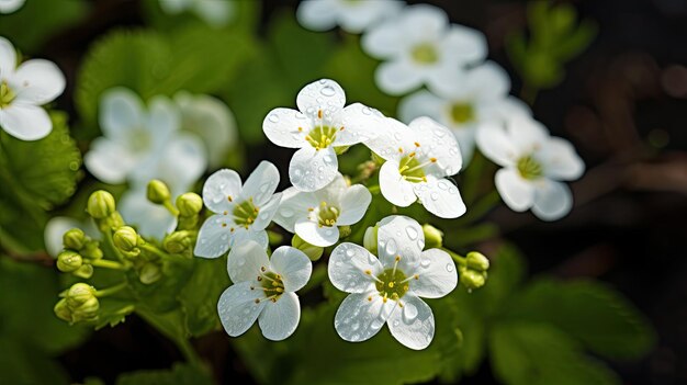 Tiny white flowers Generative AI