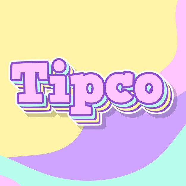 Tipco typography 3d design cute text word cool background photo jpg