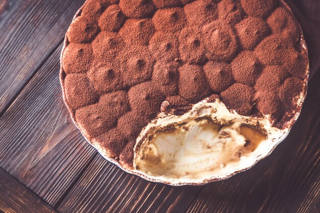 Tiramisu in baking dish