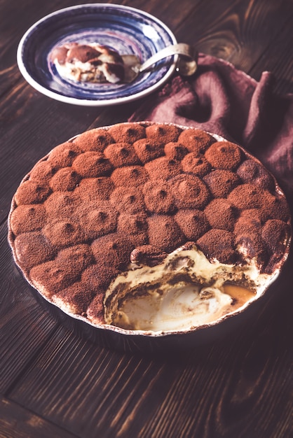 Foto tiramisu in ovenschaal