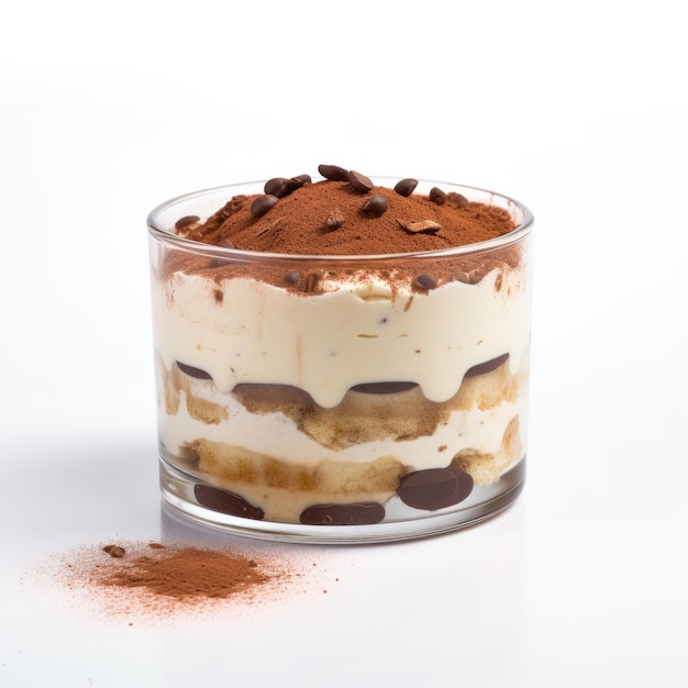 Tiramisu Isolated on White Generative AI