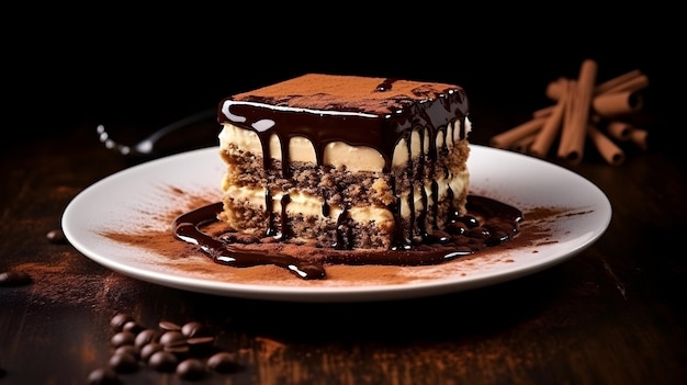 Tiramisu met chocolade en espresso.