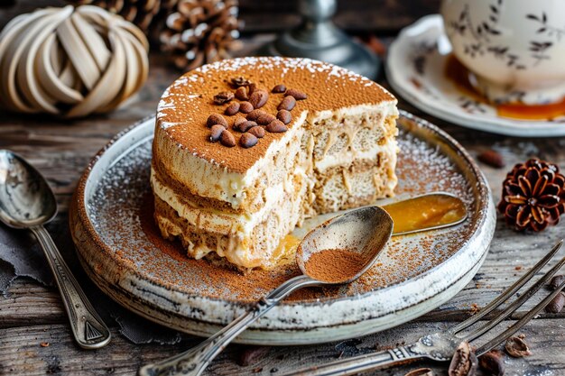 Tiramisu met een gekaramelleerde suiker.