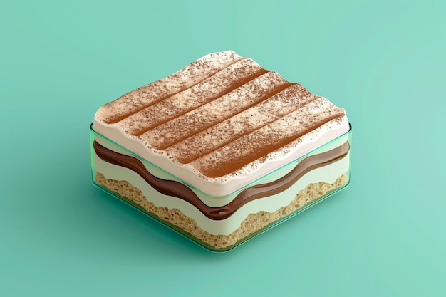 Tiramisu op de achtergrond