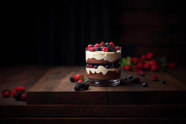 Photo tiramisu with berry