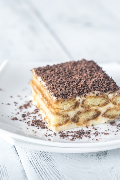 Tiramisu with chocolate topping