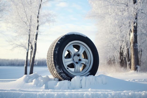 Tire in the snow