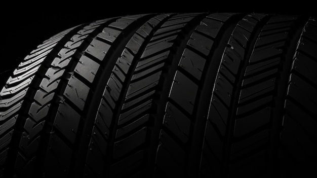 Photo tire tread close up on black background