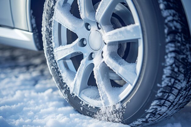 The tire treads are designed for winter conditions to prevent slipping on icy streets