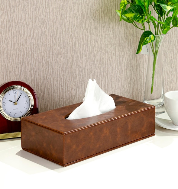 Photo tissue box brown