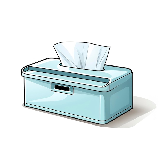 Векторная иллюстрация коробки тканей в мультфильме в стиле аниме kawaii