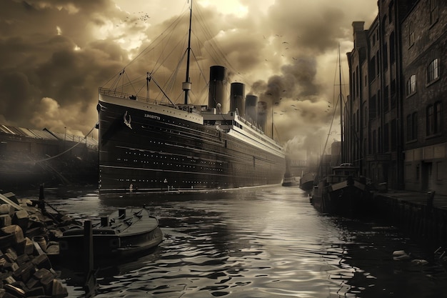 Фото Титаник круизный корабль генеративный ии