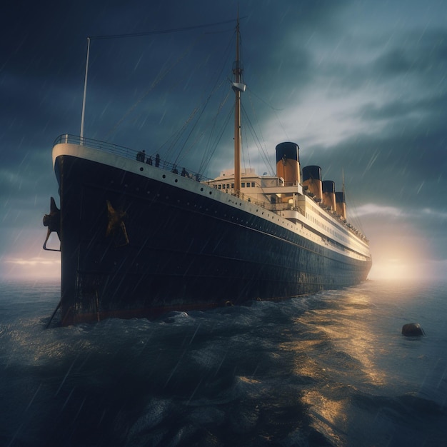 Фото Титаник с большим кораблем спереди