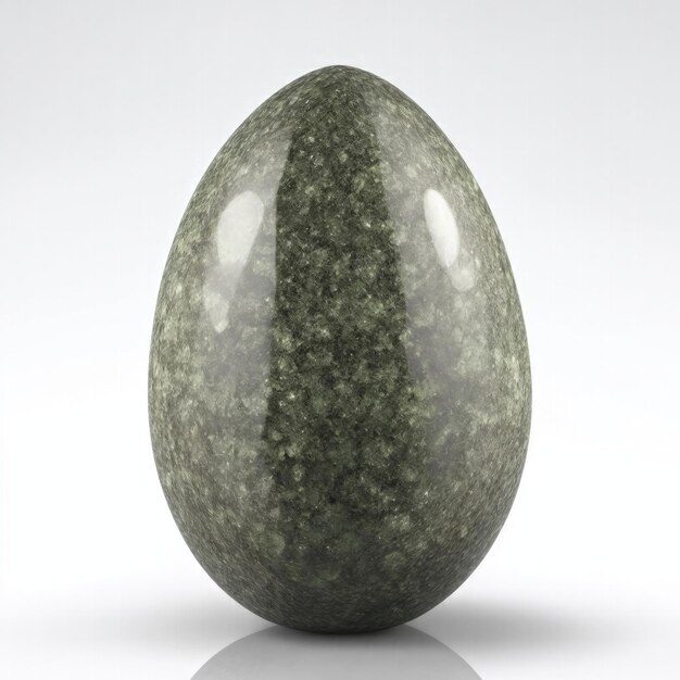 Titanite stone Egg shape on white background