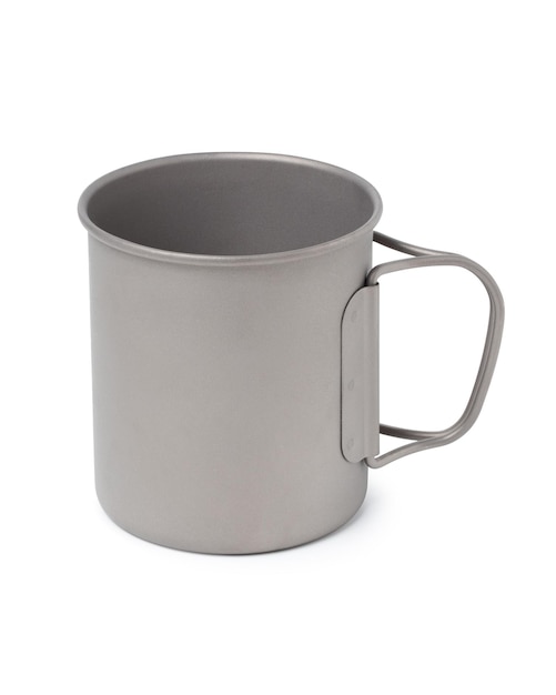 Titanium cup Titanium mug isolated on white background With clipping path