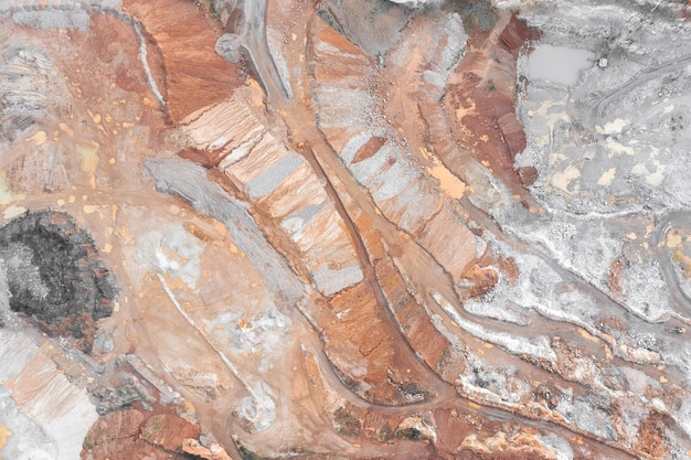 Titaniummagnesium quarry metal mining in a quarry top view