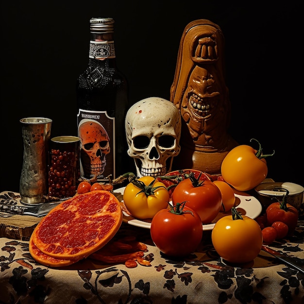 Foto stile tiziano della fotografia alimentare pop art di vanitas