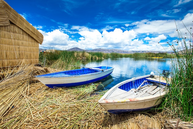 Lago titicaca vicino a puno, perù