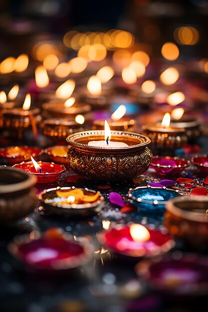 Titl Shift Creatieve en unieke fotoshoot van een levendig Diwali-feest gemaakt