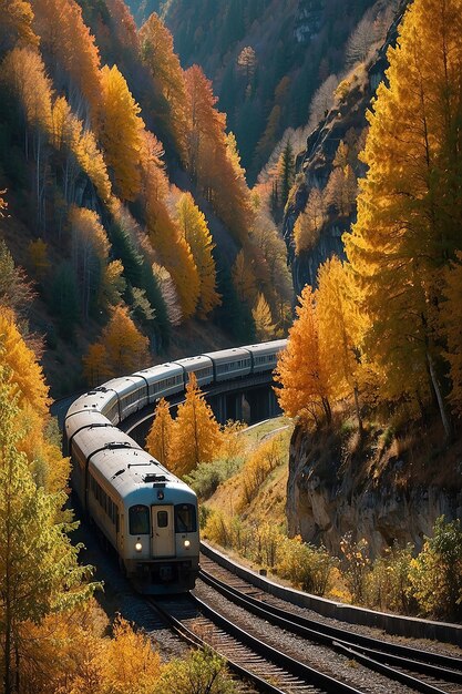 Foto titolo autunno tunnel ferroviario viaggio stagionale