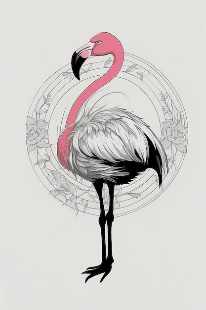 Title BellaVeu Design Elegant Flamingo Logo