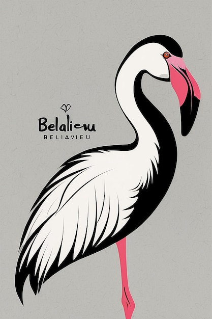 Title BellaVeu Design Elegant Flamingo Logo