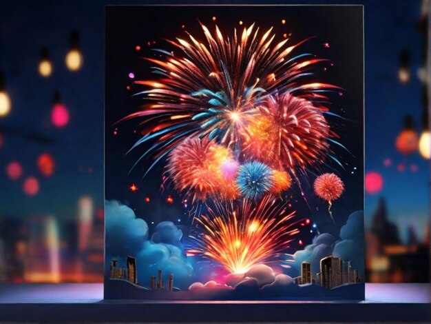 Title Eid AlFitr Spectacular Fireworks in 3D