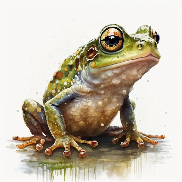 Photo toad watercolor style generative ai