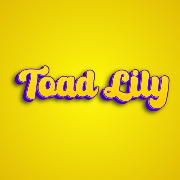 Photo toadlily typography 3d design yellow pink white background photo jpg