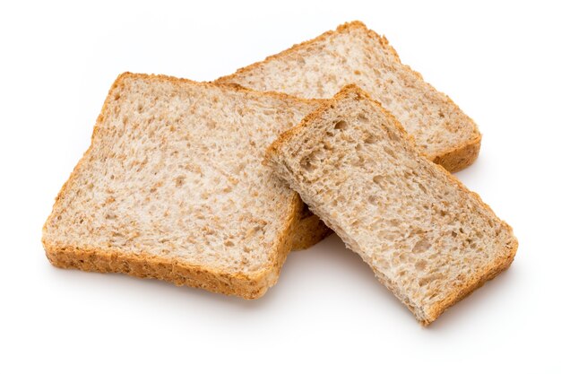 Toast bread isolated on the white surface.