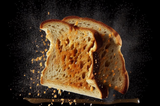 Toast gebakken sneetjes brood AI gegenereerd